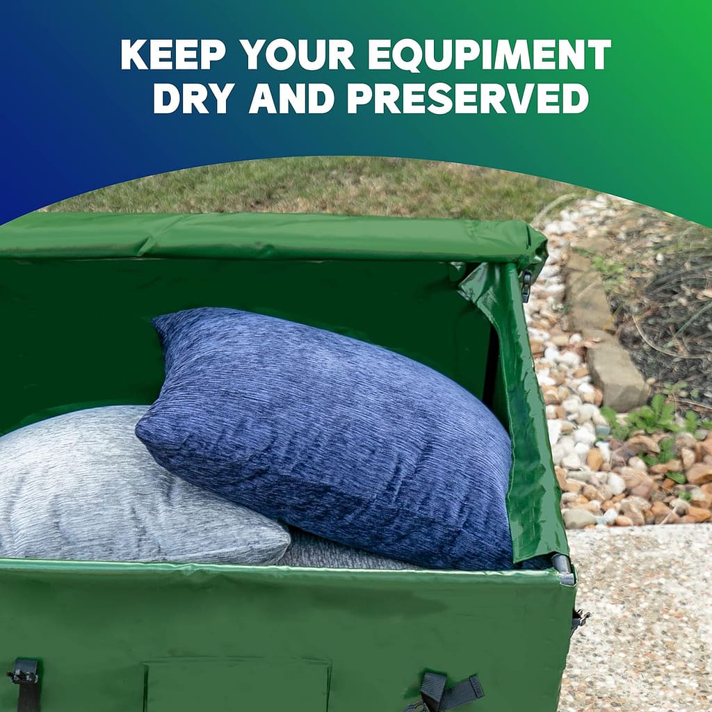 YardStash Outdoor Storage Box (Waterproof) - Heavy Duty, Portable, All Weather Tarpaulin Deck Box - Protects from Rain, Wind, Sun Snow - Perfect for the Boat, Yard, Patio, or Camping – XL Green