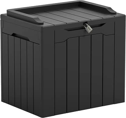 Amazon.com : Greesum 31 Gallon Resin Deck Box Large Outdoor Storage for Patio Furniture, Garden Tools, Pool Supplies, Weatherproof and UV Resistant, Lockable, Dark Black : Patio, Lawn Garden